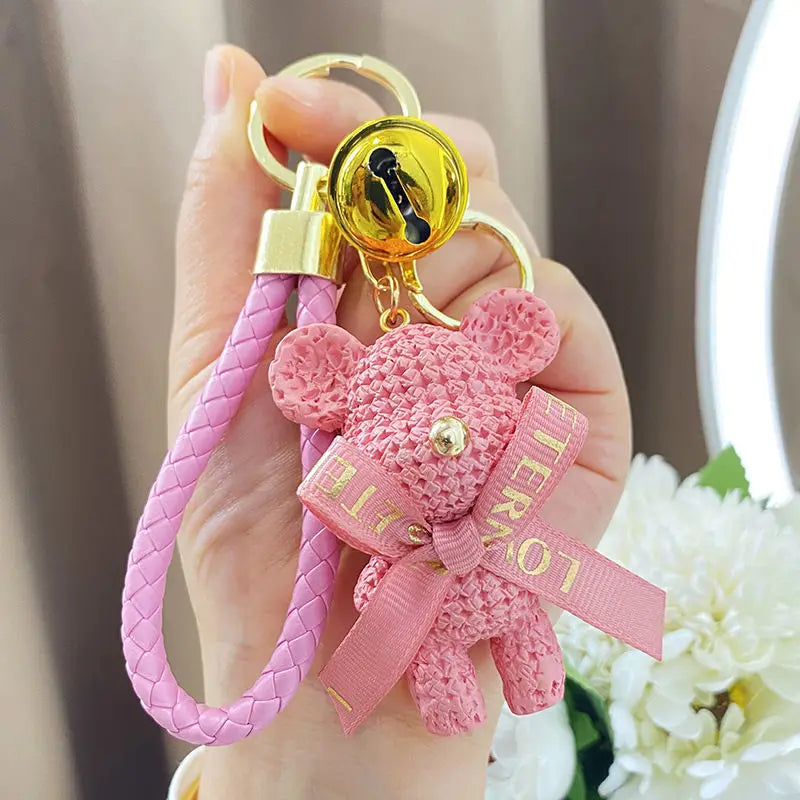 🧸 Creative Bear Keychain – Cute Resin Charm for Bags, Phones & Keys!