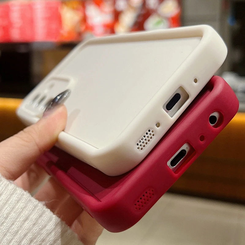 🍭 Candy Color Silicone Phone Case – Soft TPU Cover for Samsung Galaxy