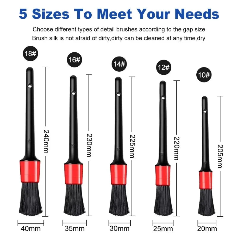 AutoDetail Pro™ 5-Piece Car Detailing Brush Set