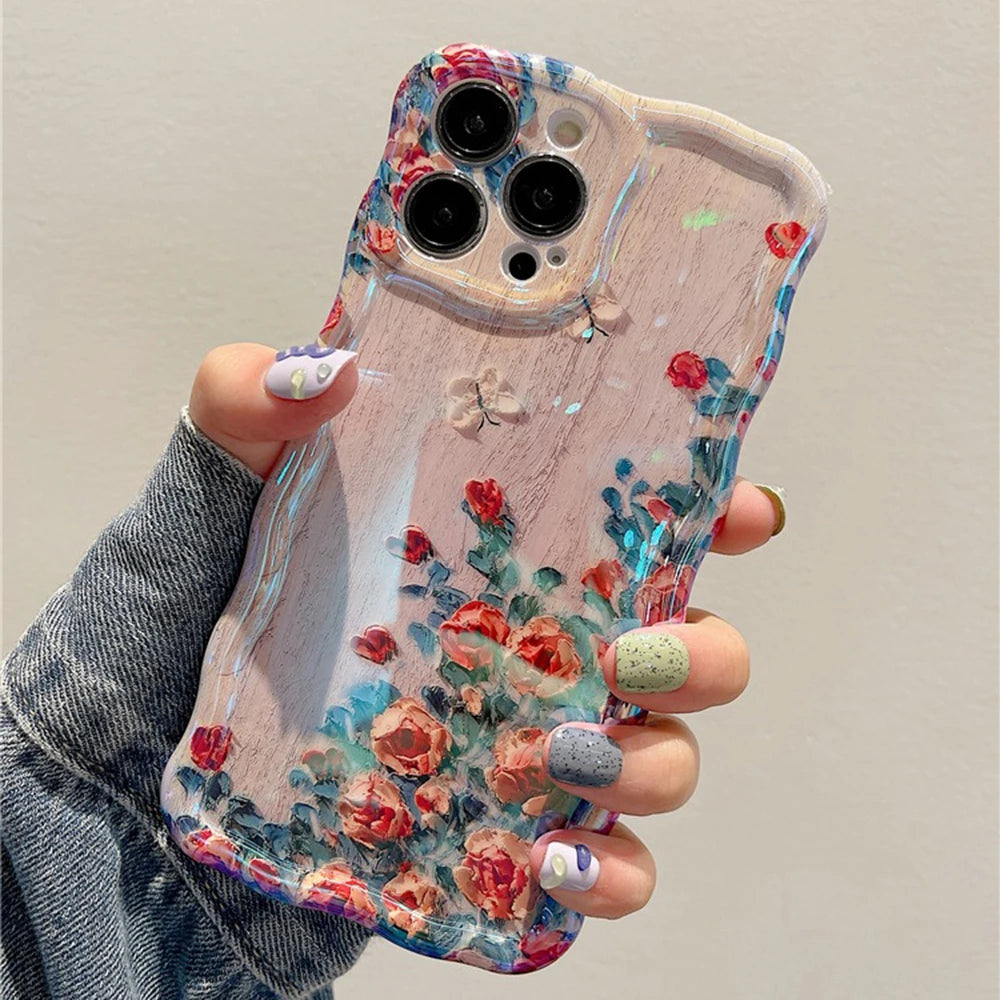 Vintage Oil Painting Phone Case – Elegant Floral Shockproof Cover 🌸📱