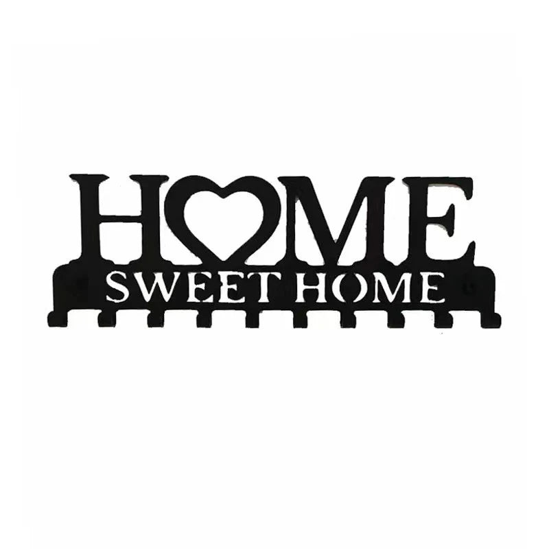 🏠 "Sweet Home" Metal Wall Key Holder – Functional & Decorative!