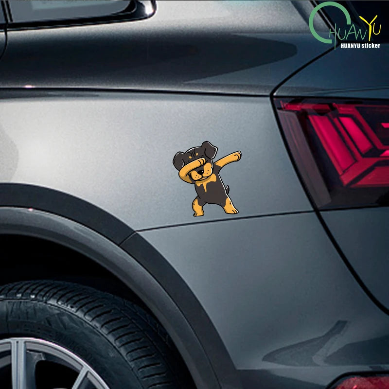 🐾 Funny Rottweiler Vinyl Sticker – Add a Bite of Humor to Your Ride! 😄