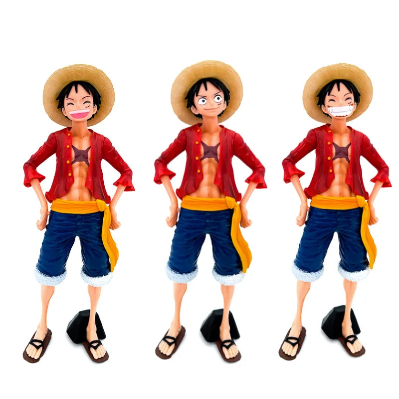 🔥 28cm One Piece – Luffy 3-in-1 Face Changing Action Figure 😄😐😠