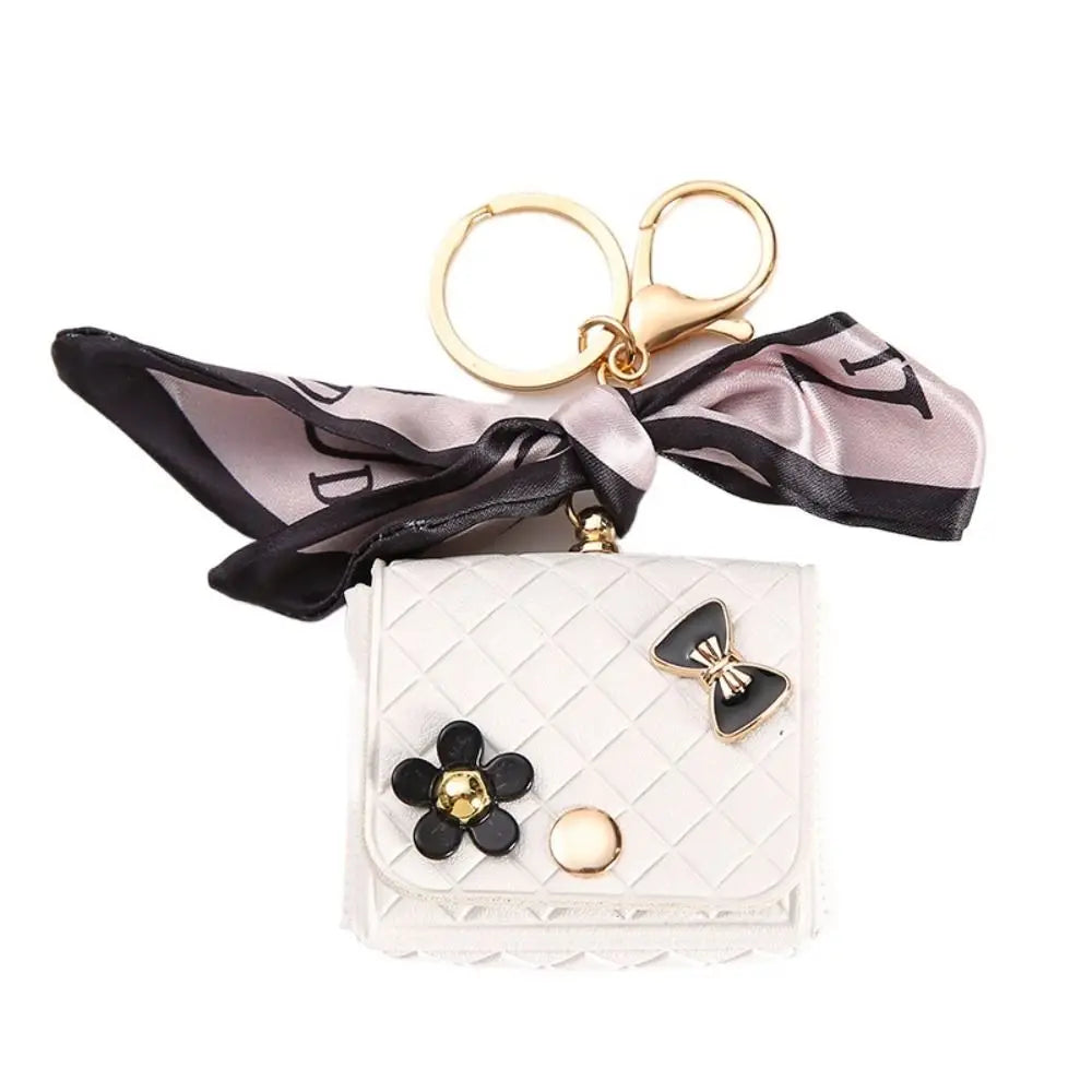 Leather Earphone Case Keychain - Mini Storage Bag for Bluetooth Headsets
