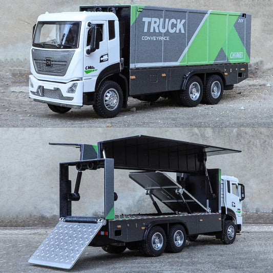 🚛 Die-Cast Transport Truck Model – Realistic Movable Parts! 🛠️