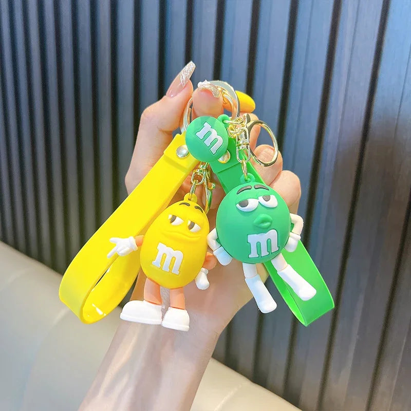 M&M's Style Keychain Set – Colorful Candy Character Charms 🍬🔑