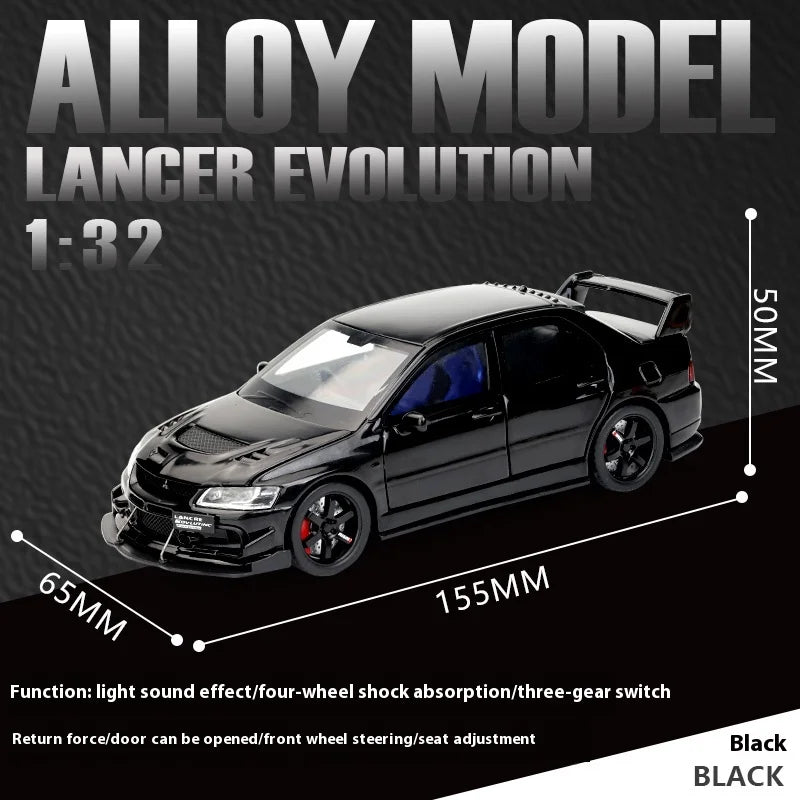 🔥 1:32 Mitsubishi Lancer Evolution IX Diecast Model – Sound & Light