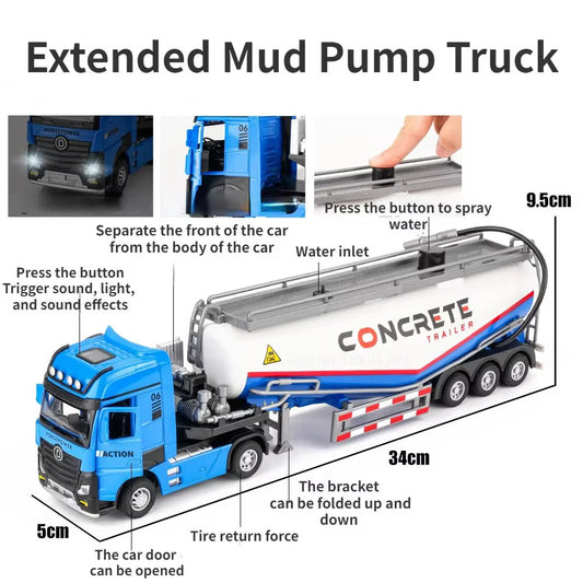 Heavy-Duty Concrete Mixer Truck 🚛💦 | 1:64 Scale Construction Model