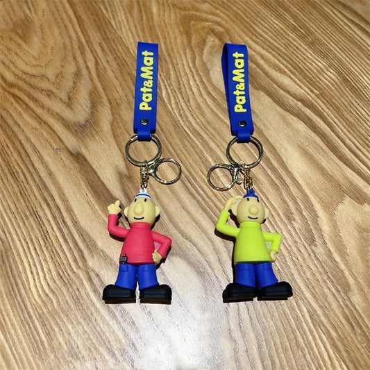 Pat & Mat Keychain Duo – Funny Cartoon Characters 🧰🔧