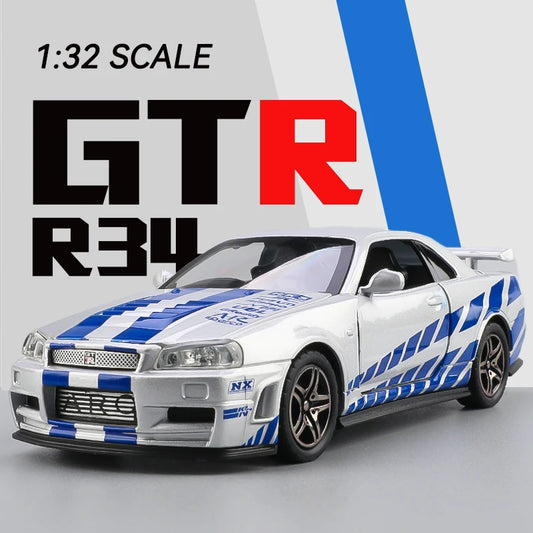 🏁 1:32 Skyline Ares GTR R34 Model Car – Pure Racing Spirit 🏎️