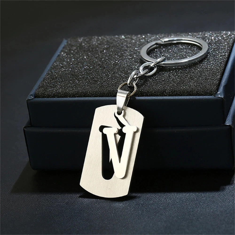 🔠✨ A–Z Letter Keychain – Personalized Steel Charm! 🔑💖