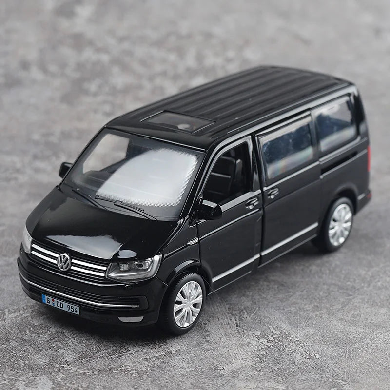 🚐 Diecast VW Van Model – Realistic 1:32 Pull-Back Toy 🖤
