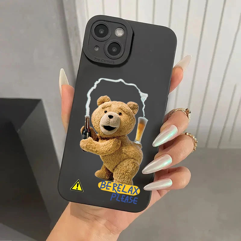 🐻 Cute Teddy Bear Couple Case – Soft & Sweet Protection for Your iPhone!