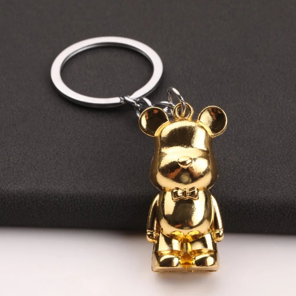 ✨ Stylish Bear Keychain – Metallic Charm with Personality 🐻
