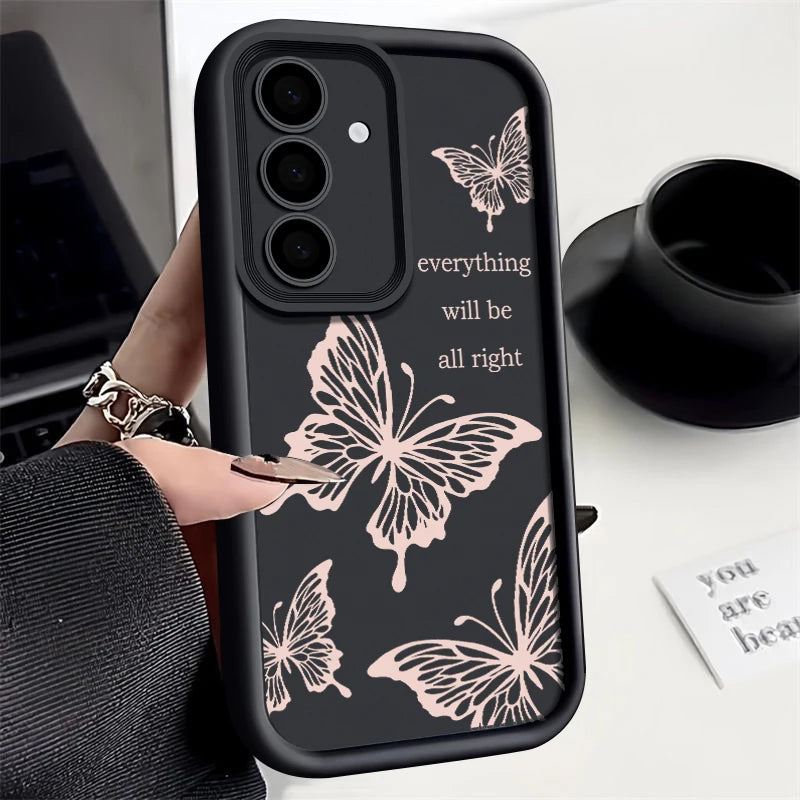 🦋 Butterfly Bliss Soft Case – For Samsung Galaxy | Shockproof & Stylish