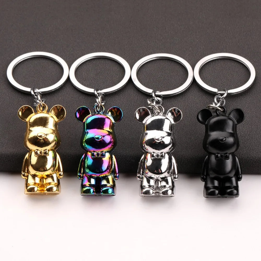 ✨ Stylish Bear Keychain – Metallic Charm with Personality 🐻