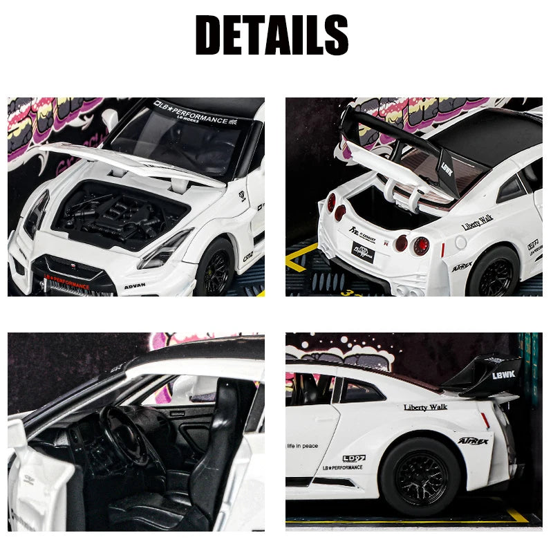🏎️ 1:32 GTR CSR2 Diecast Model Car – Sound & Light Edition 💨
