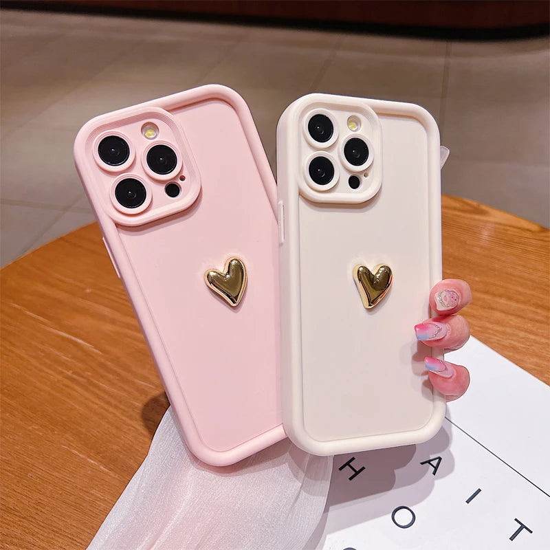 💖 Soft Matte Heart Case – Cute & Protective for Your iPhone