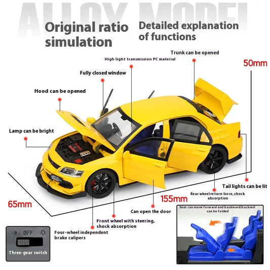 🔥 1:32 Mitsubishi Lancer Evolution IX Diecast Model – Sound & Light