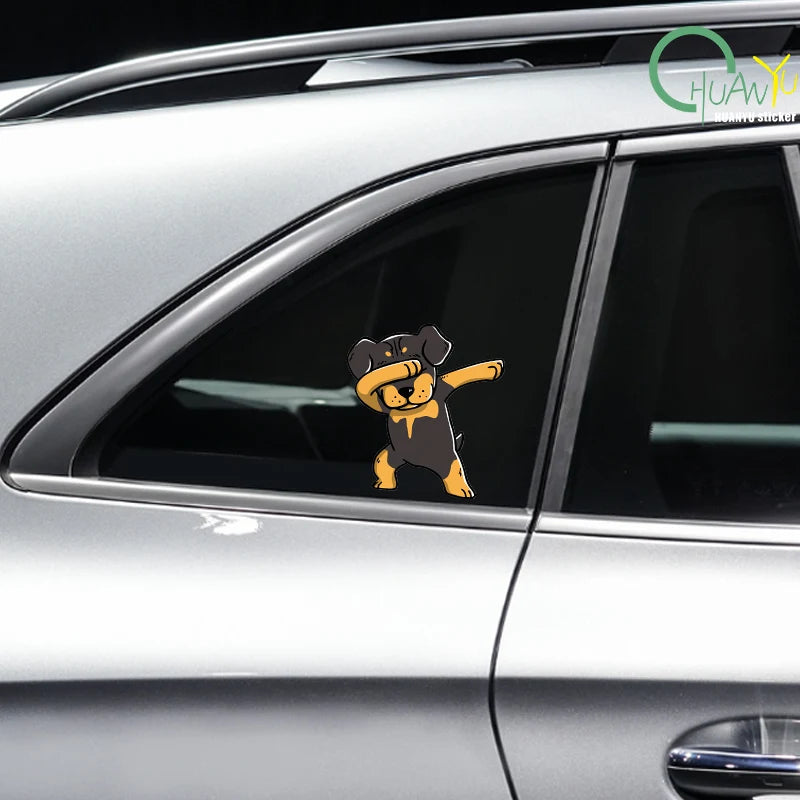 🐾 Funny Rottweiler Vinyl Sticker – Add a Bite of Humor to Your Ride! 😄