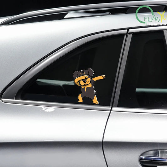 🐾 Funny Rottweiler Vinyl Sticker – Add a Bite of Humor to Your Ride! 😄