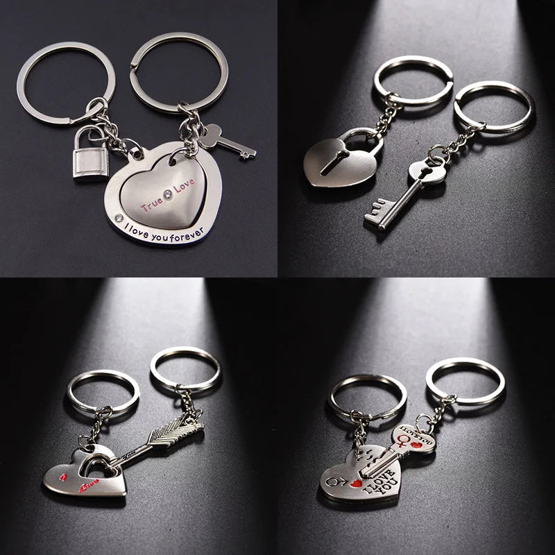 2pcs Love Lock & Heart Keychain Set 🔐❤️ | Perfect Couple Gift!