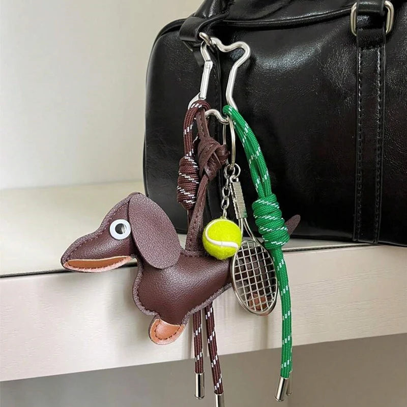 🐶 Cute Dachshund Dog Keychain Lanyard – Funny Pet Bag Charm 🎁
