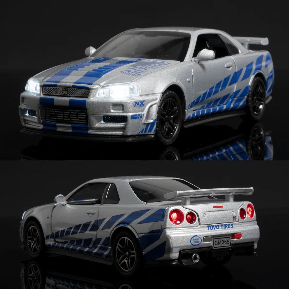 🏁 1:32 Skyline Ares GTR R34 Model Car – Pure Racing Spirit 🏎️
