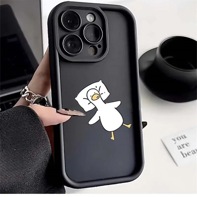 🦆 Minimalist Cartoon Duck Case – Fun & Protective for Samsung