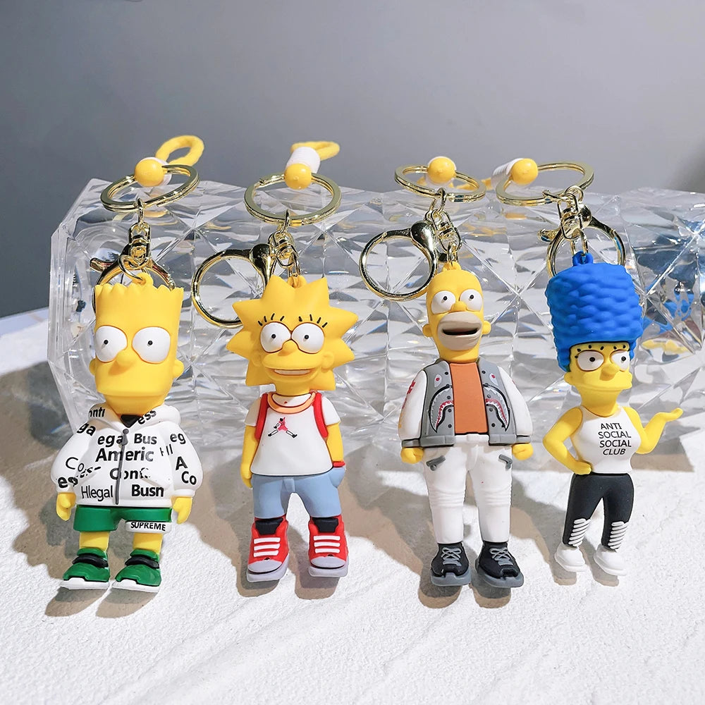 🟡 The Simpsons Keychain – Cartoon Anime Figure Pendant