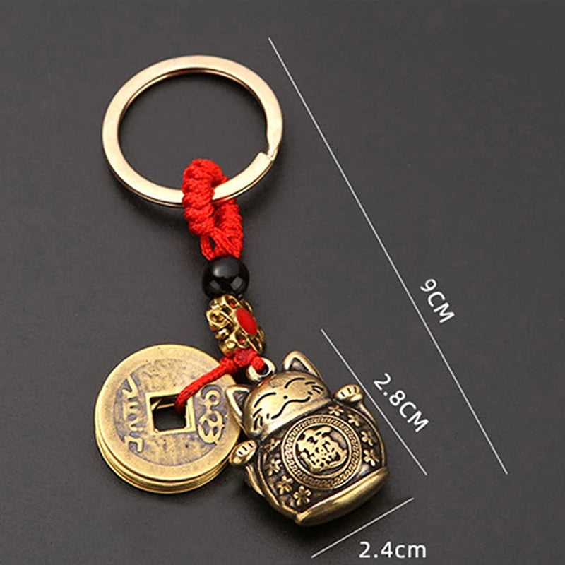 🧧 Lucky Cat Keychain – Fortune & Prosperity Charm