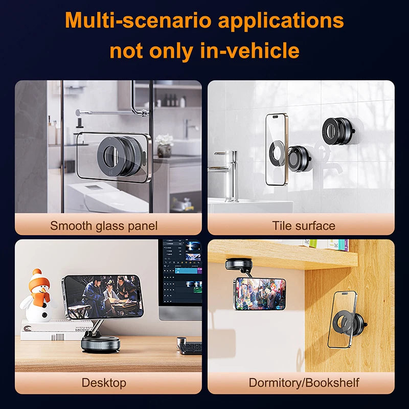 Magnetic Vacuum Suction Phone Holder for Car & Desk