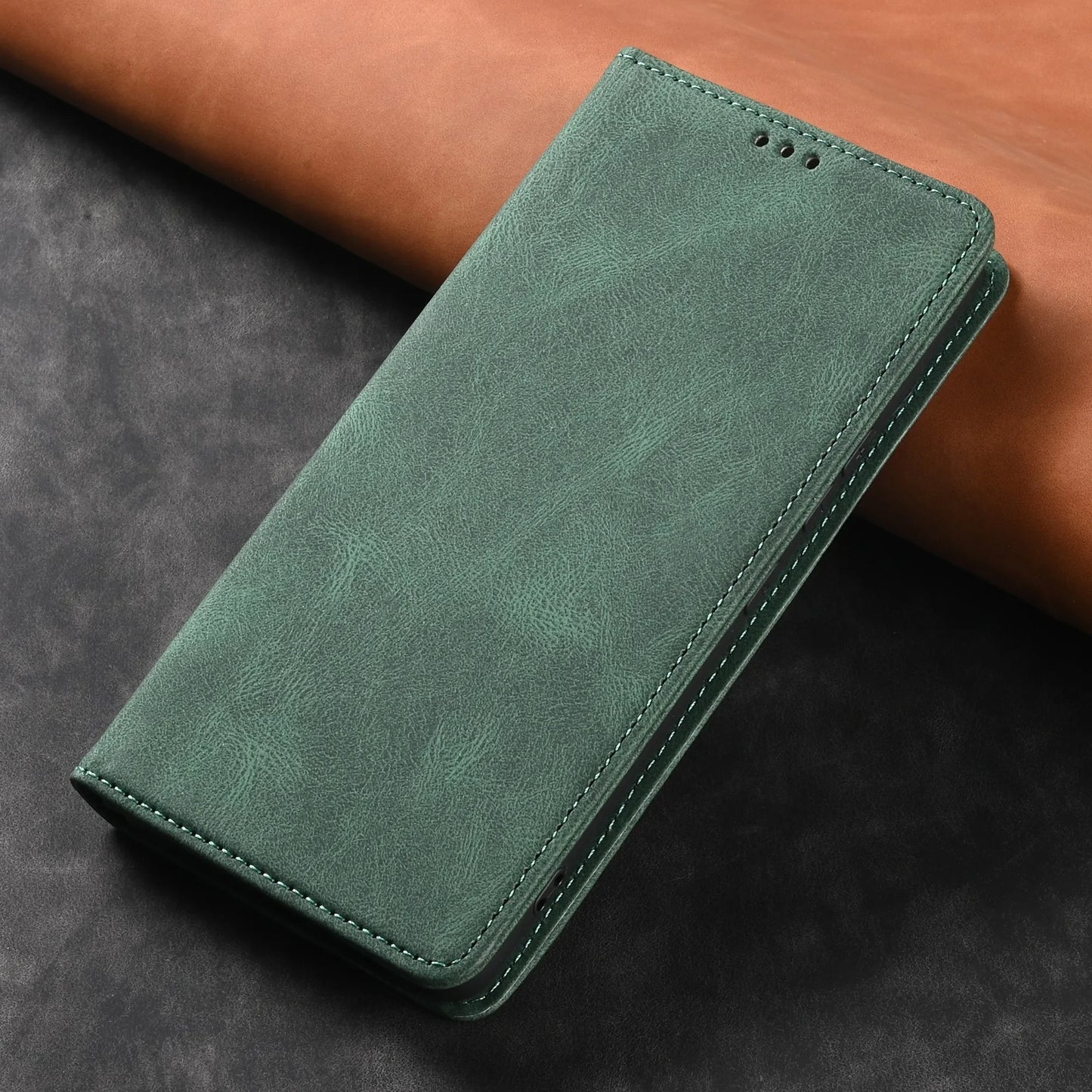 📔 Elegant Leather Flip Wallet Case – For Samsung Galaxy | Card Holder & Full Protection