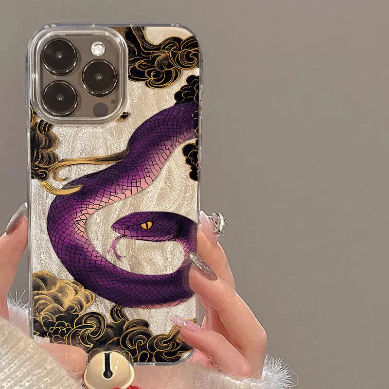 🌸✨ Pink Snake iPhone Case – Fierce Meets Floral 🐍📱