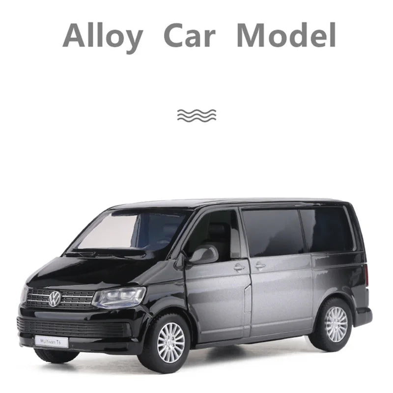 🚐 Diecast VW Van Model – Realistic 1:32 Pull-Back Toy 🖤