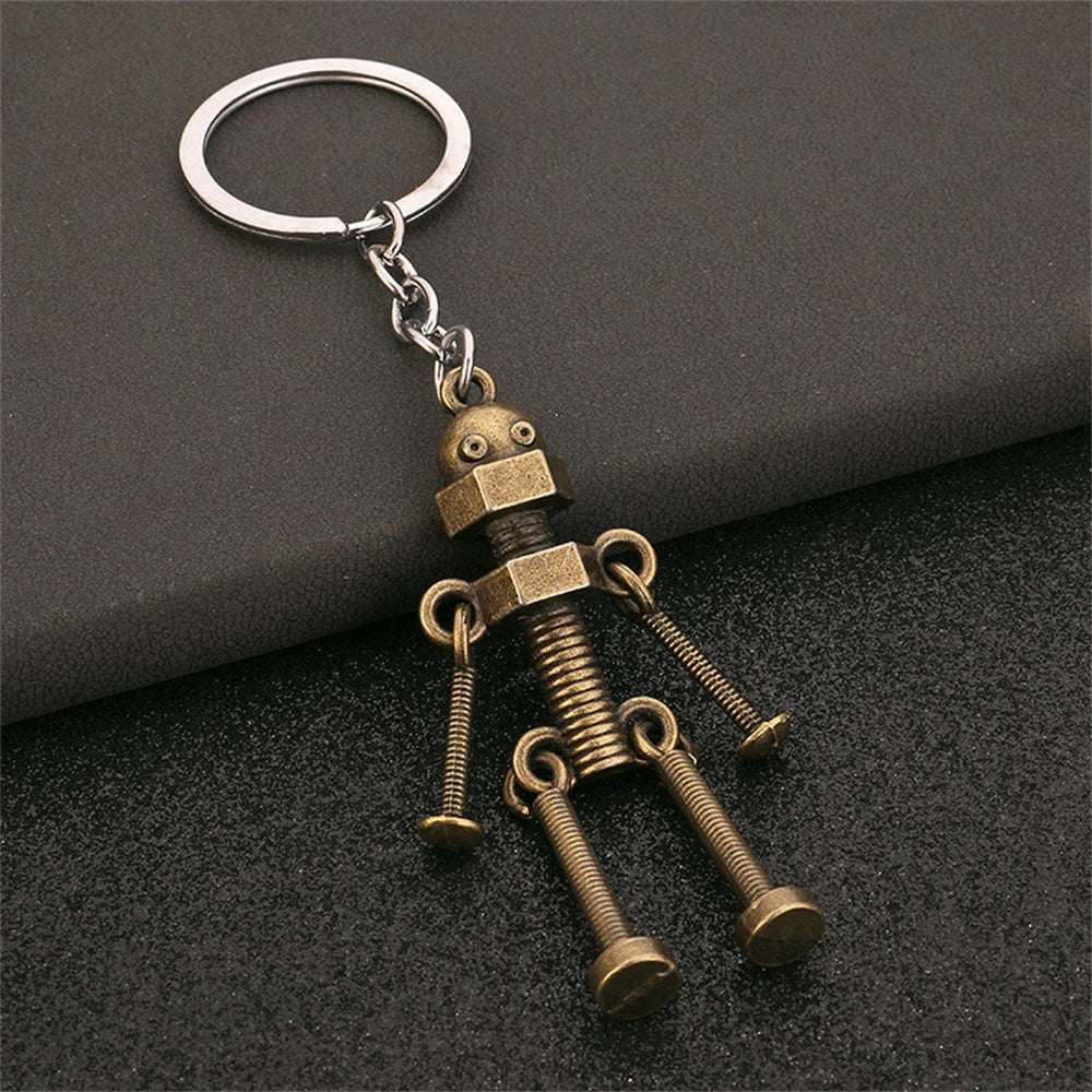 Vintage Metal Robot Keychain