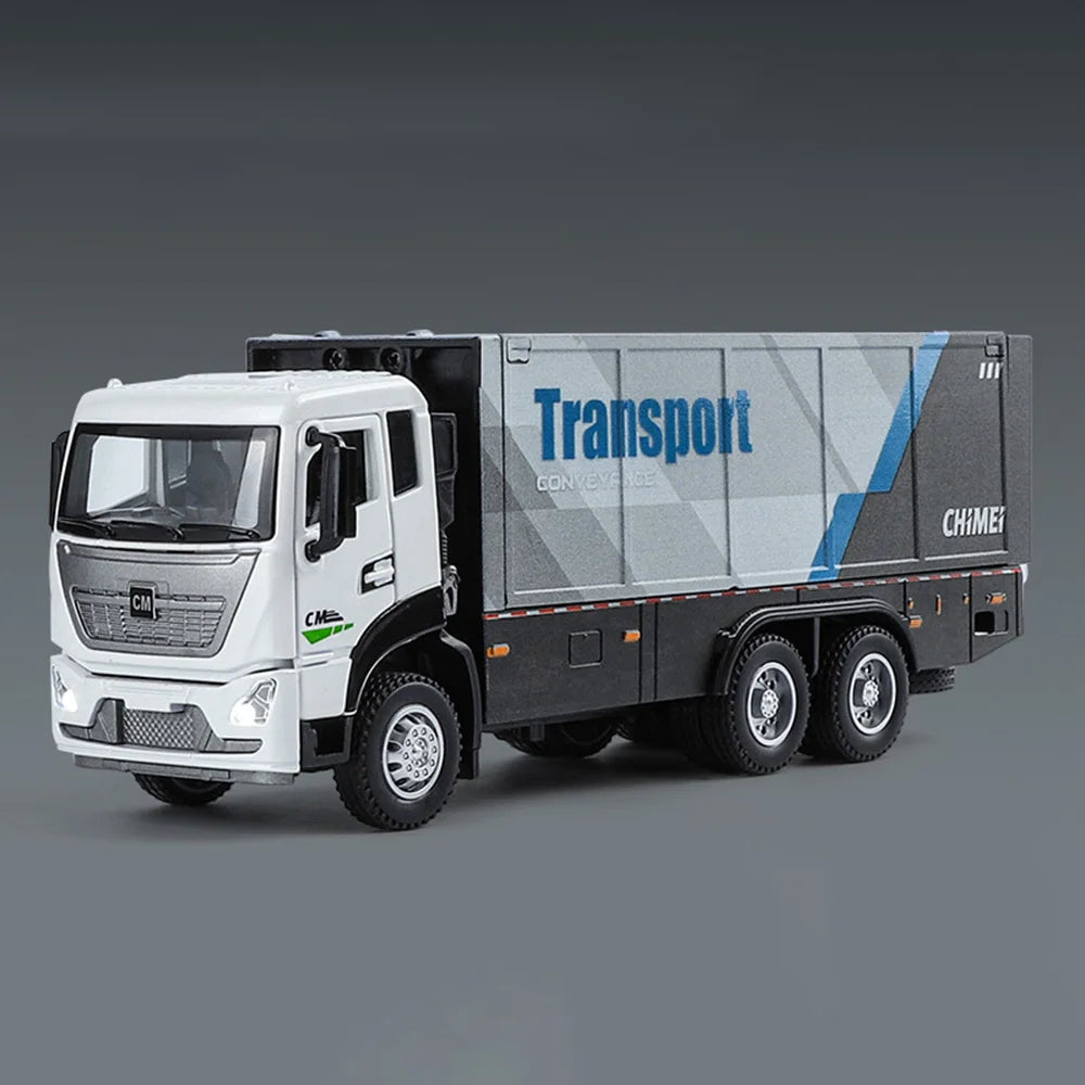 🚛 Die-Cast Transport Truck Model – Realistic Movable Parts! 🛠️