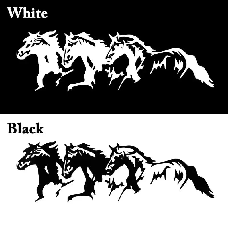 🏇 Grace in Motion – Running Horses Car Sticker 🌄