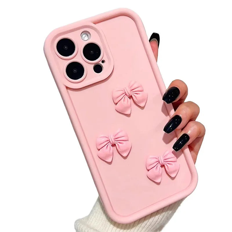 3D Pink Butterfly Silicone Phone Case – Cute & Shockproof 🦋💗