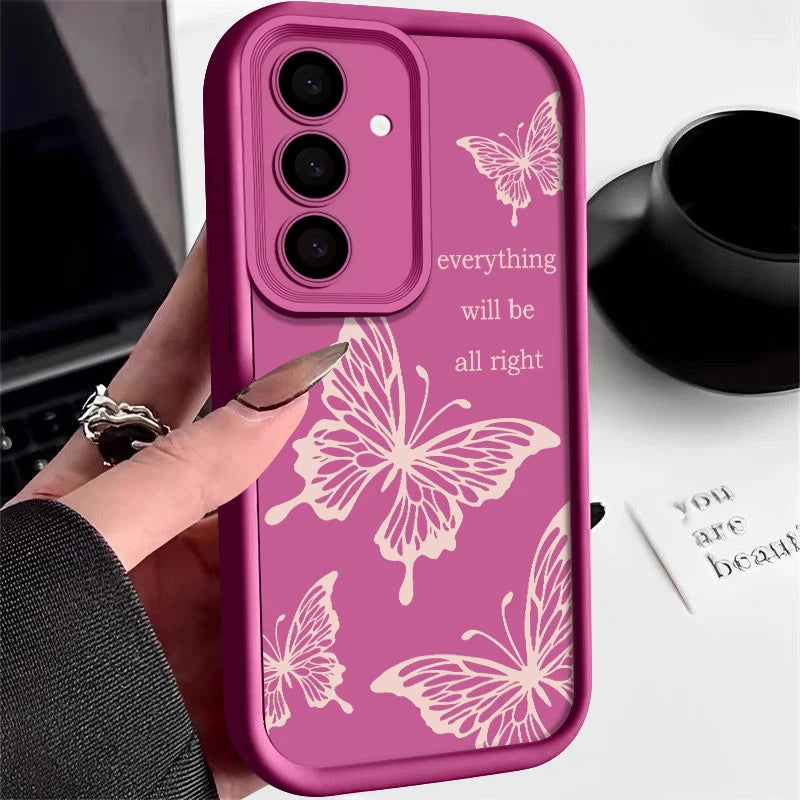 🦋 Butterfly Bliss Soft Case – For Samsung Galaxy | Shockproof & Stylish