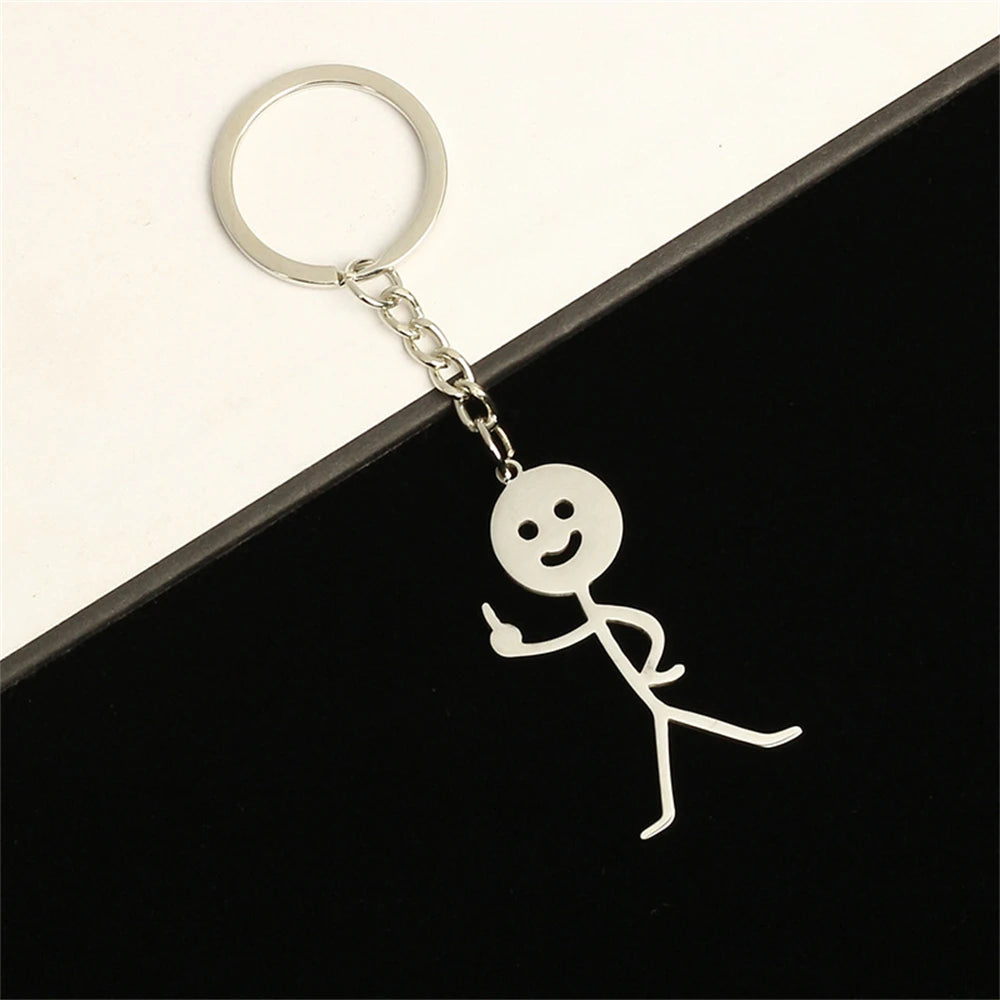 ❤️‍🔥 Funny Finger Heart Stickman Keychains – Couple's Cute Charm 💑🔑