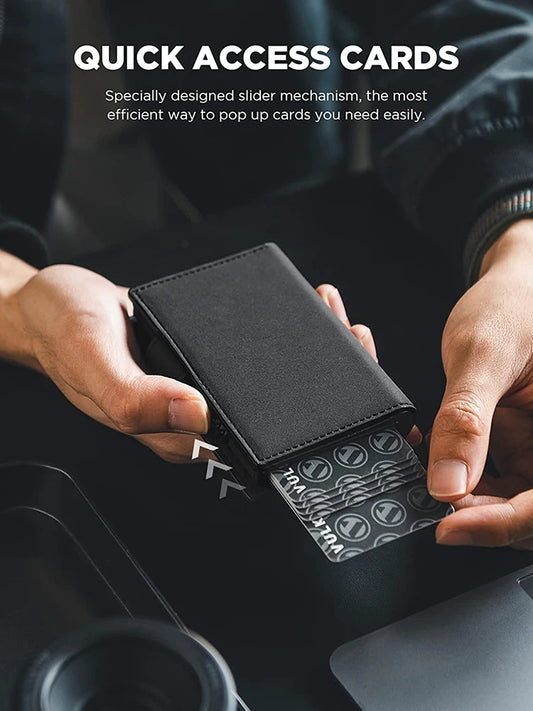 Smart Leather Card Holder for Men 💼 | RFID Blocking + AirTag Slot