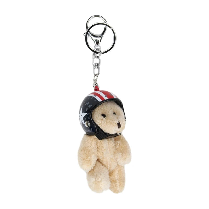 Teddy Bear Keychain with Helmet – Adorable & Adventurous! 🧸🏍️