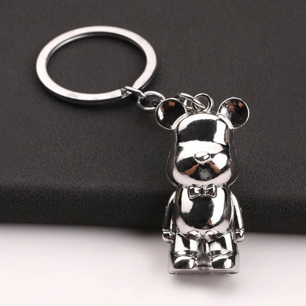 ✨ Stylish Bear Keychain – Metallic Charm with Personality 🐻