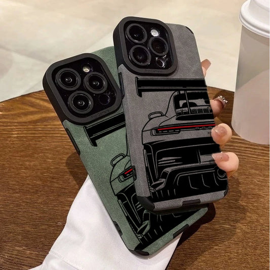 Sports Car iPhone Case - Faux Leather Shockproof Cover