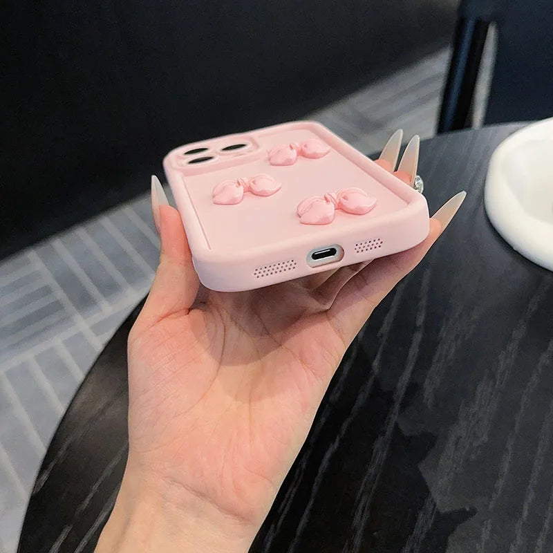 3D Pink Butterfly Silicone Phone Case – Cute & Shockproof 🦋💗