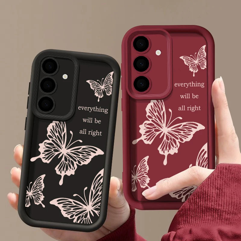 🦋 Butterfly Bliss Soft Case – For Samsung Galaxy | Shockproof & Stylish