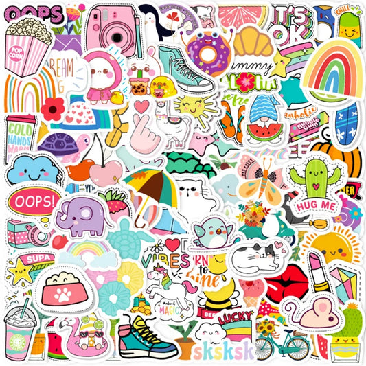🌈✨ Whimsical Kawaii Sticker Pack/100pcs ✨🌈