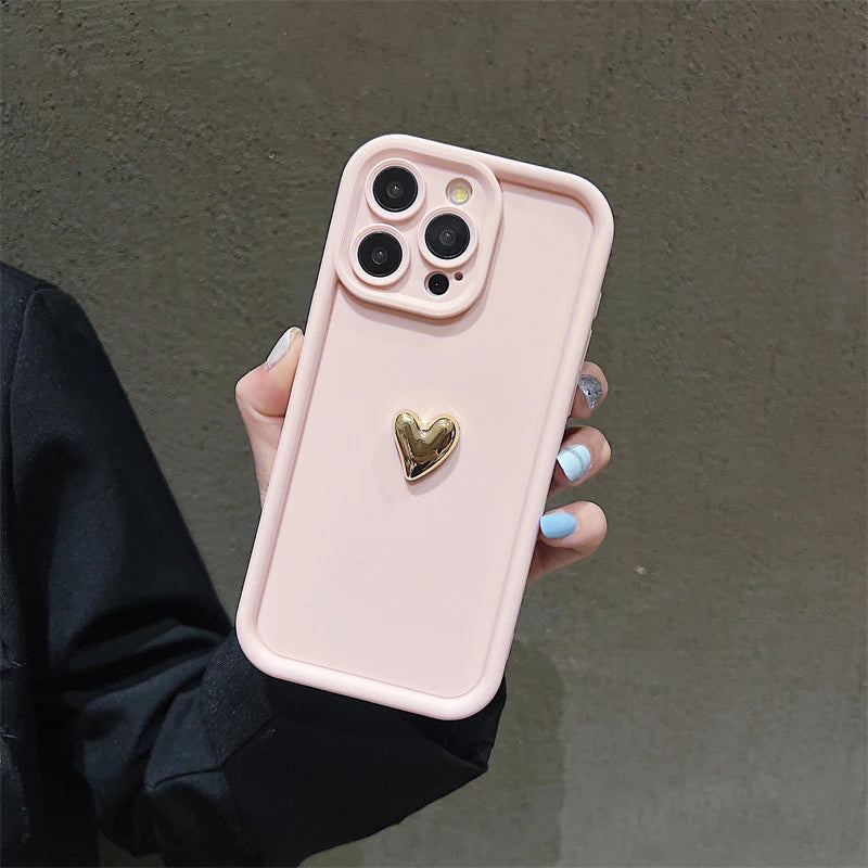 💖 Soft Matte Heart Case – Cute & Protective for Your iPhone