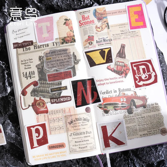 🔠✨ Retro Ransom Letter Alphabet Stickers/46pcs ✨📰